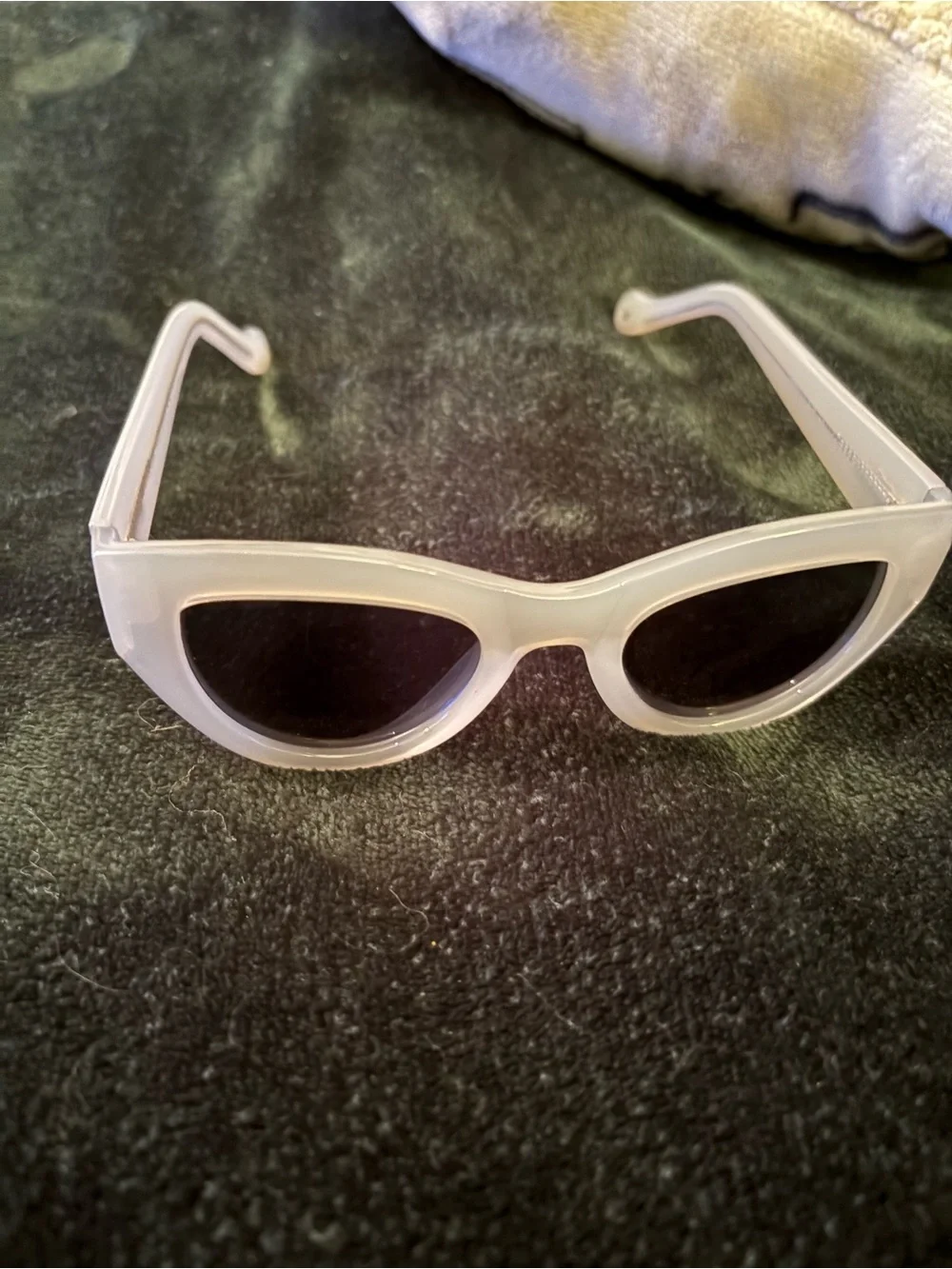 Classic Cat Eye Sunglasses - White Frame, Black Lenses